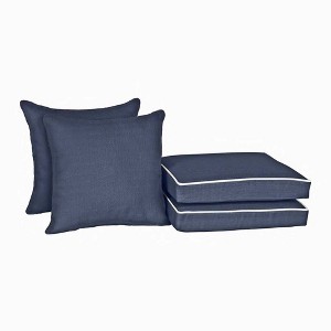 Home Fashions International 4pc Pillow & Deluxe Outdoor Cushion Set - 1 of 3