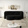 TiramisuBest Modern Floor Sofa with 2 Pillows, Convertible Plush Corduroy Sleeper Sofa Bed, Full-Size 15" Foam Folding Mattress, Beige - 4 of 4
