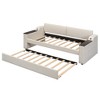 KIGFTSOD Twin Size Upholstery Daybed with Storage Arms, Trundle and USB Design, Beige - 4 of 4