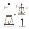 LNC Chet 4-Lights 16" Modern Farmhouse Small Cage Chandelier, Antique Brown and Matte Black - 3 of 4