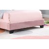 APRILSOUL Pink Upholstered Twin Size Platform Bed for Kids, Wooden Bed Frame with Slatted Bed Base, Cute Bed Frame with Shell Design Headboard. - 3 of 4