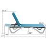 Kozyard Alan Adjustable Patio Chaise Lounge Chair – Full Flat Reclining Aluminum Frame with Durable Resin Legs - 3 of 4