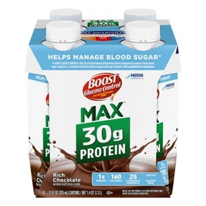 Boost Rich Chocolate Glucose Control Max Meal Replacement Drinks - 4pk/11 fl oz - 1 of 4