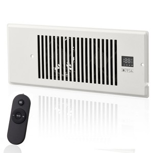 VEVOR Register Booster Fan, Quiet Vent Booster Fan Fits 4” x 12” Register Holes, with Remote Control and Thermostat Control, Adjustable Speed, White - 1 of 4