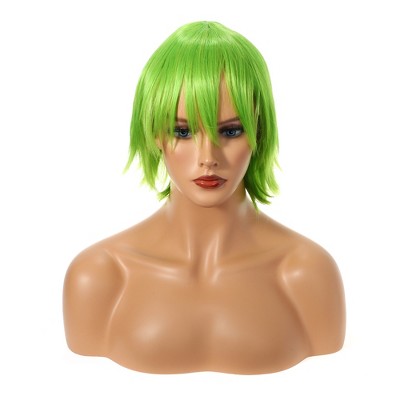 Unique Bargains Women's Wigs with Wig Cap 13" Green