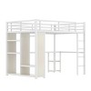TIRAMISUBEST Twin XL/Full/Queen Size Loft Bed with Built-in Wardrobe, Ladder and Guardrail, Metal Loft Bedframe with Bulit-in Desk and Storage Shelves - 4 of 4