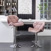 DOMETOUR Velvet Swivel Adjustable Height Barstool Set of 2 - 2 of 4