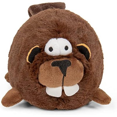 goDog Action Plush Beaver Animated Squeaky Dog Toy, Chew Guard Technology - Brown, One Size