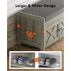 2-Tier Storage Bench with Cushion Seat & Hidden Storage Under Seat, Entryway Bench with 3 Barn Doors, Adjustable Shelf - 4 of 4