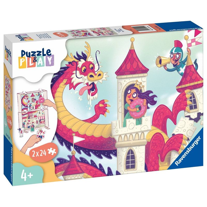 Ravensburger Puzzle &#38; Play: The Donut Dragon Jigsaw Puzzle Play Set - 2 x 24pcs, 3 of 9