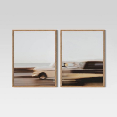 Set Of 2 24x30 Cars Framed Print Threshold