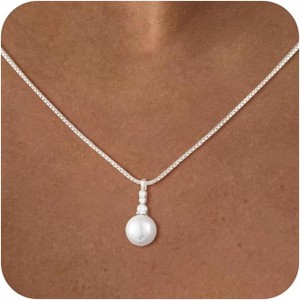 Classic Adjustable Gold Plated Pearl Necklace: Dainty Choker Jewelry Gift for Women - 1 of 4
