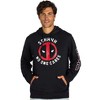 Seven Times Six Marvel Deadpool Hoodie Men's SSHHHH No One Cares Long Sleeve Sweatshirt Black - 2 of 4