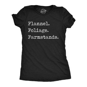 Womens Funny T Shirts Flannel Foliage Farmstands Sarcastic Fall Lovers Graphic Novelty Tee For Ladies - Crazy Dog Women's T Shirt - 1 of 4