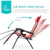 Cyan Oasis Patio Folding Lawn Outdoor Lounge Gravity Camp Reclining Lounge Chair of 2 (Red) - 2 of 4
