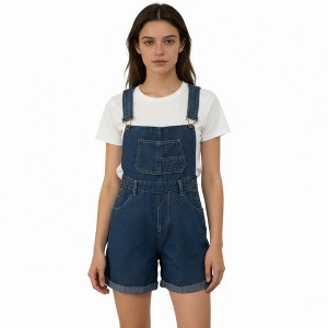 Women's Denim Overall Shorts Adjustable Strap Bib Shortalls Casual Summer  Jumpsuit with Pockets,Dark Blue,X Large : Target