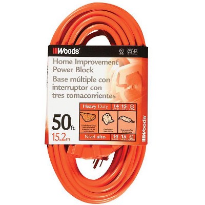 Woods 14/3 SJTW 300 V 50 ft. L Power Cord
