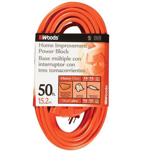 50 ft. x 14/3 Gauge Outdoor Extension Cord, Green