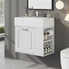 21.8" Wall Mounted Bathroom Vanity with Sink, Floating Storage Cabinet with Drawer, Adjustable Shelf and Toilet Paper Holder for Small Bathrooms - 4 of 4