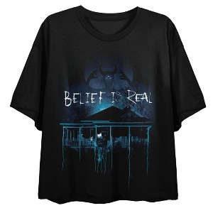 Exorcist (2023) Belief Is Real Women's Black Cropped Tee - 1 of 4