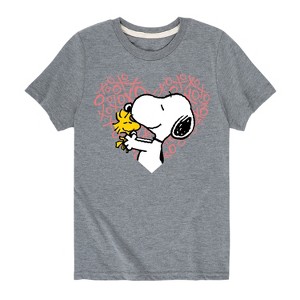 Boys' - Peanuts - Snoopy Woodstock Xo Heart Short Sleeve Graphic T-Shirt - 1 of 4