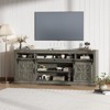 66" long Farmhouse TV Stand, large Entertainment Center with Semi-Open Top Storage, Adjustable Shelf & Sliding Doors, Media TV Table for Living Room - 2 of 4