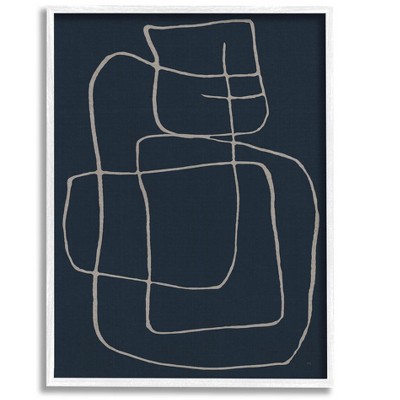 Stupell Industries Squiggle Shapes Abstract Lines Framed Giclee Art