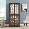 Racxily Display Cabinet, Display Cabinet with Glass Doors Adjustable Shelves for Collectibles, 4 Door Vintage Showcase for Home, Office, Display - 4 of 4