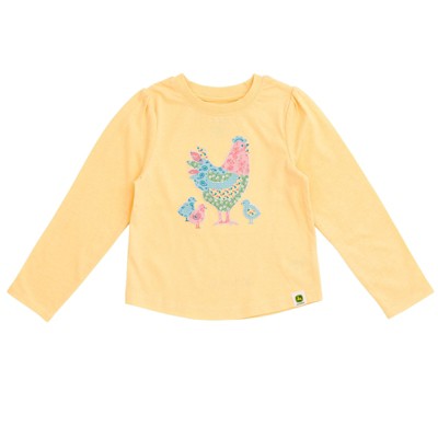 John Deere Farm Tractor Girls Long Sleeve T-Shirt Toddler