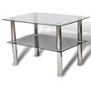 vidaXL Coffee Table Glass 2 Tiers - 2 of 4