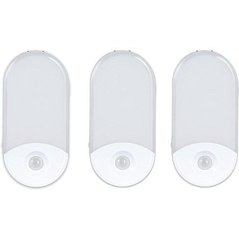 LED Motion-Activated Sensor Night Light AC Outlet Plug-In Wall