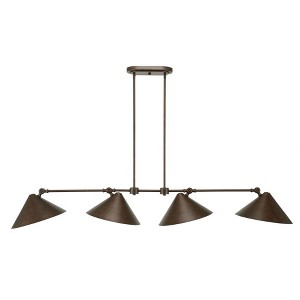 Toltec Lighting Tangent 4 - Light Island Pendant Light in  Bronze with 12" Bronze Metal Shade Shade - 1 of 1