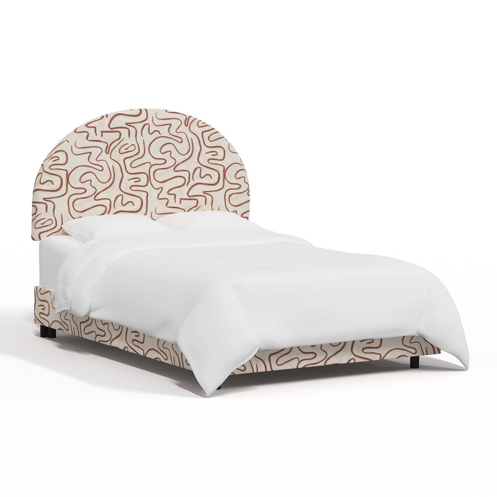 Skyline Furniture California King Vivian Upholstered Bed Evelyn Rust: Custom Made, Cotton Fabric, Pine Frame -  87534033