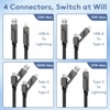 BONGEEK 4 in 1 Mutli Charging Cable, USB A/USB C to USB C/Lightning Cable 6.6FT Cord Compatible with iPhone ,Samsung,Google - 2 of 4
