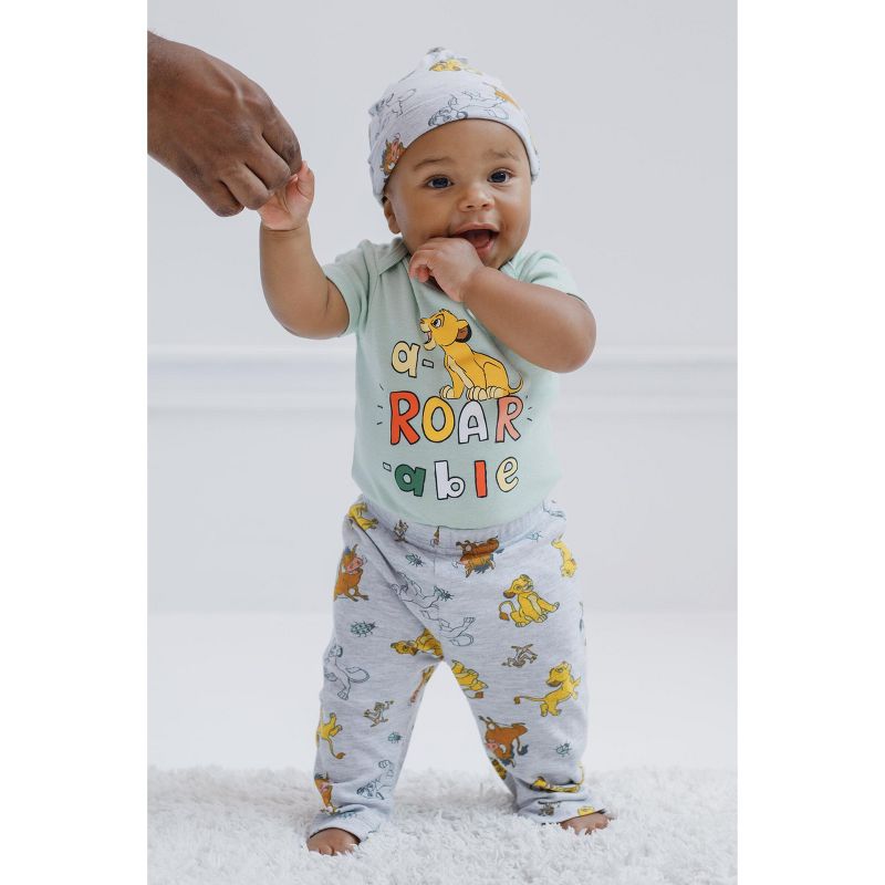 Disney Pixar Monsters Inc. Mike Mickey Mouse Baby Bodysuit Pants and Hat 3 Piece Outfit Set Newborn to Infant, 4 of 7