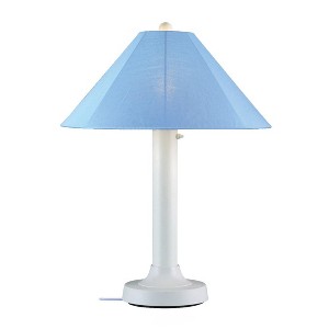 Patio Living Concepts Catalina Table Lamp 39641 with 3 white body and sky blue Sunbrella shade fabric - 1 of 1