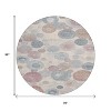 Peach Gray And Denim Blue Geometric Washable Indoor Outdoor Area Rug - 3 of 4