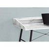 Monarch Specialties Computer Desk Home Office Laptop Storage Shelves 48InchL Work Metal Laminate White Marble Look Black Contemporary Modern - 3 of 4