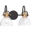 Minka Lavery Modern Wall Light Sconce Lustrous Bronze Hardwired 16 1/4" 2-Light Fixture Clear Seedy Glass for Bedroom Bathroom - 3 of 4