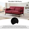 59" Chenille Modern Sofa with Unique Cylindrical Armrests, Built-In USB Ports, and Thick Cushions - 4 of 4