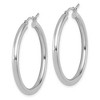 Black Bow Jewelry 3mm Round Hoop Earrings in 10k White Gold, 35mm (1 3/8 Inch) - 3 of 4