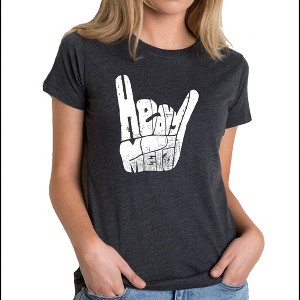 LA Pop Art Women's Premium Blend Word Art T-shirt - Heavy Metal - 1 of 4