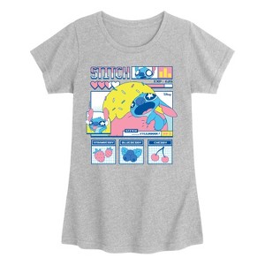 Girls' - Disney - Stitch Food Kawaii Fitted Short Sleeve Graphic T-Shirt - 1 of 3