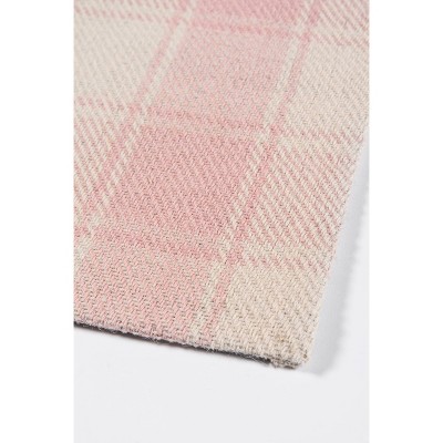 Handmade Marlborough Pink Wool Plaid 3'6" x 5'6" Area Rug