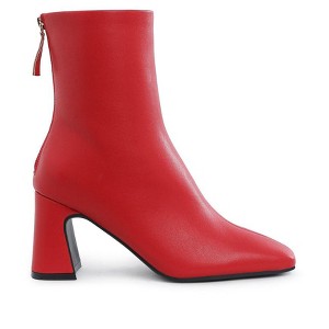 Neapolitan Faux Leather Square Toe Ankle Boots Women - 1 of 4