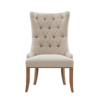 Santos Button Tufted Captain Accent Chair Cream - Madison Park