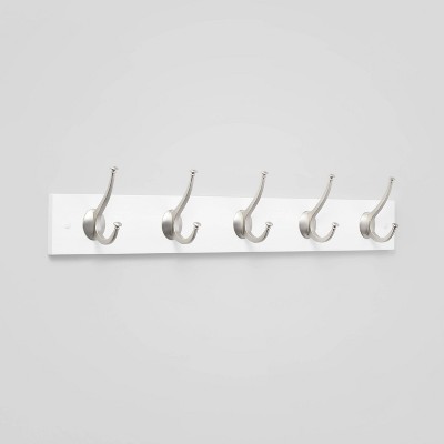 Birdrock Home Wall Mounted Coat And Hat Rack - 6 Folding Hooks - Satin  Nickel : Target