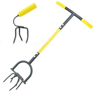 Itopfox Hand Tiller and Garden Claw Set, Heavy Duty Manual Twist Tiller for Raised Beds, Flower Boxes, and Small Gardens - 1 of 4