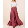 Women's Tiered Flowy Elastic Waist Lined Maxi Skirt - mittoshop - 2 of 4
