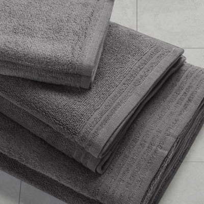 Gray Cotton Quick Dry 12-Piece Bath Towel Set